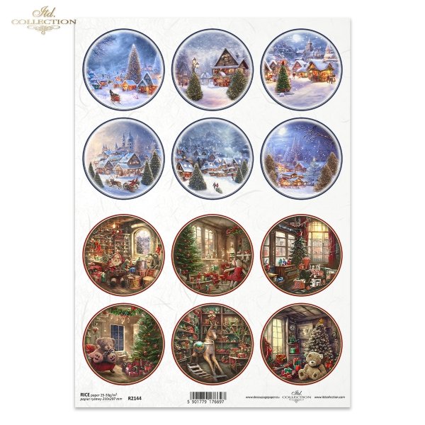 Christmas Decoupage Paper, Winter Holiday, Handmade Ornament Ideas, Junk Journaling, Vintage Style Paper