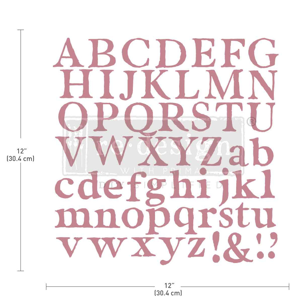 CLEARLY-ALIGNED DÉCOR STAMPS - Alpha - 12x12 clear cling