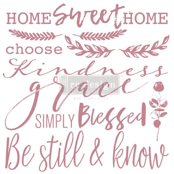 Redesign Decor Stamp – Inspired Words – 12″x12″ (14 pcs)