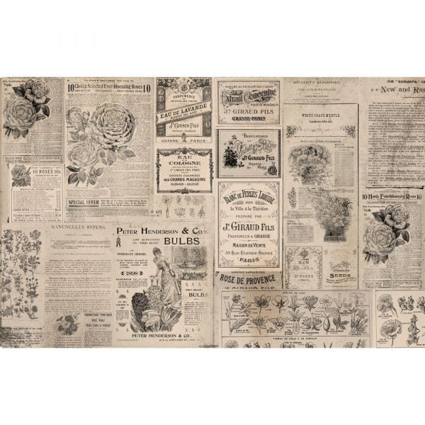 Decoupage Decor Tissue Paper – Newsprint – 1 sheet, 19″x30″
