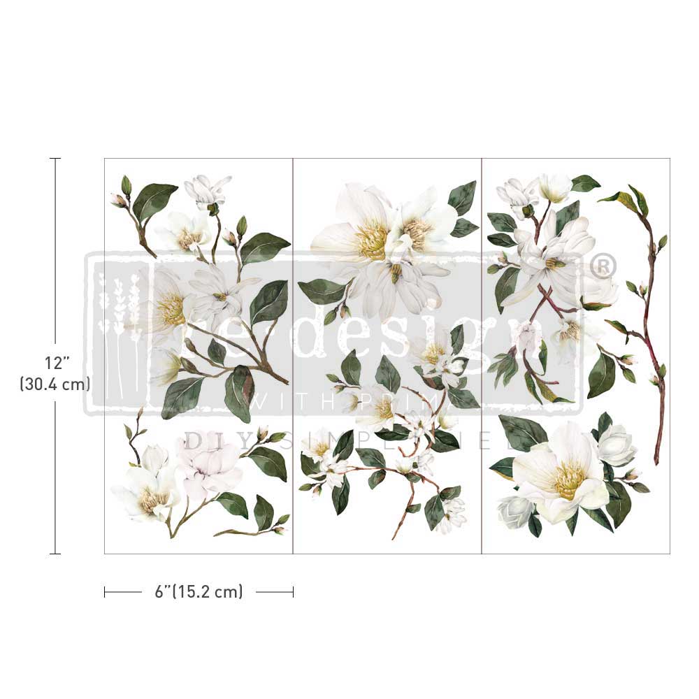 Magnolia Transfers® Transfers - Small Magnolia Transfers, 3 sheets, 6″x12″