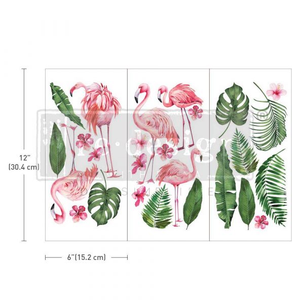 Decor Transfers® - Flamingo Pink - 3 sheets, 6"x12"