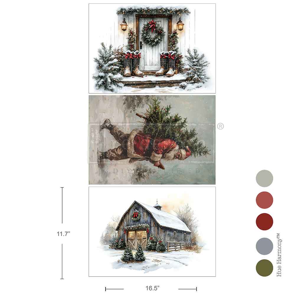 A3 Decoupage Fiber Pack - Santa'S Woodland Stroll