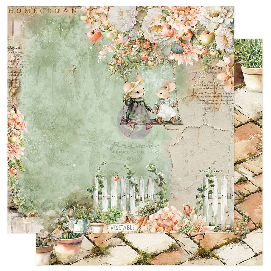 Homegrown Collection 12x12 Sheet - Apple Blossom Swing