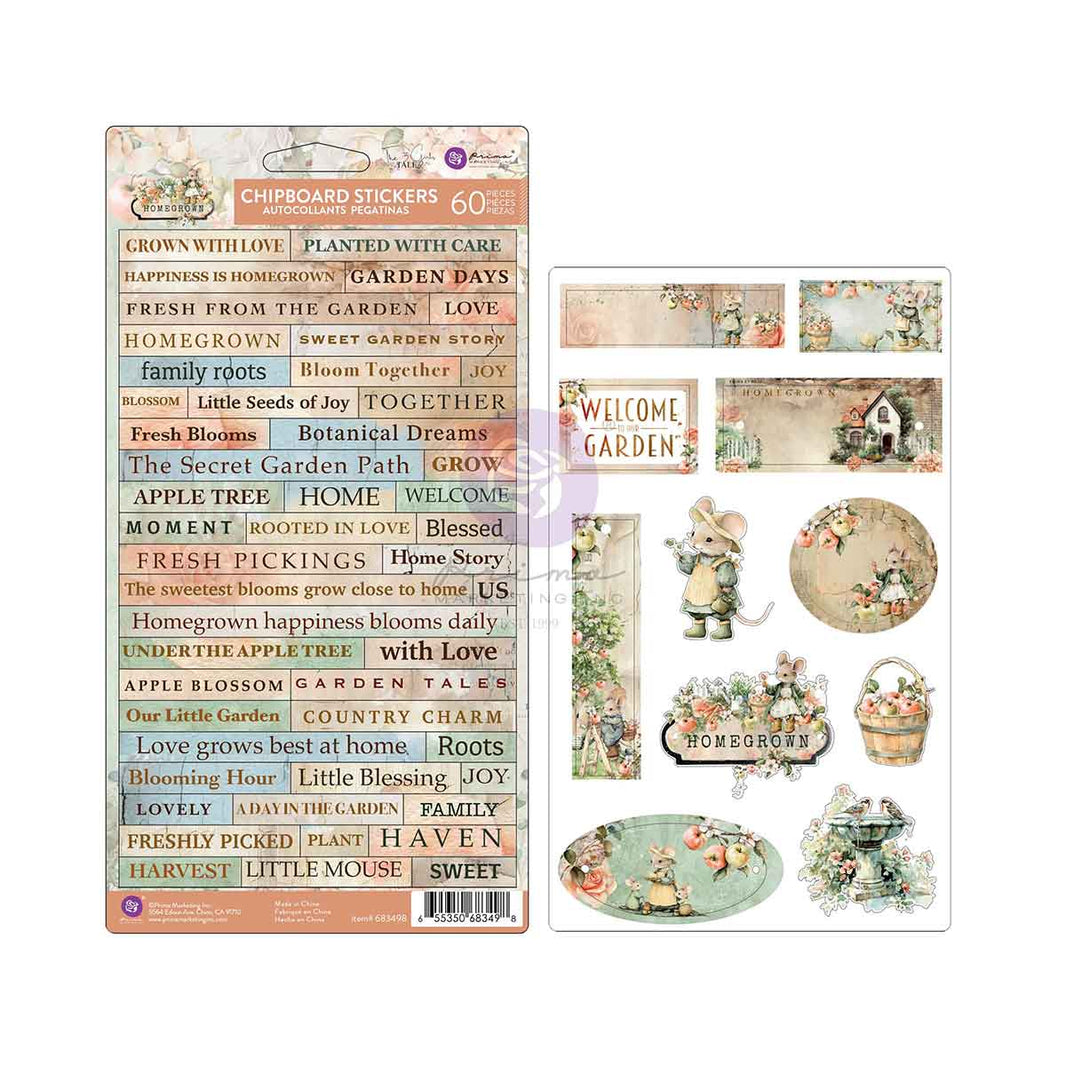 Homegrown Collection Chipboard stickers
