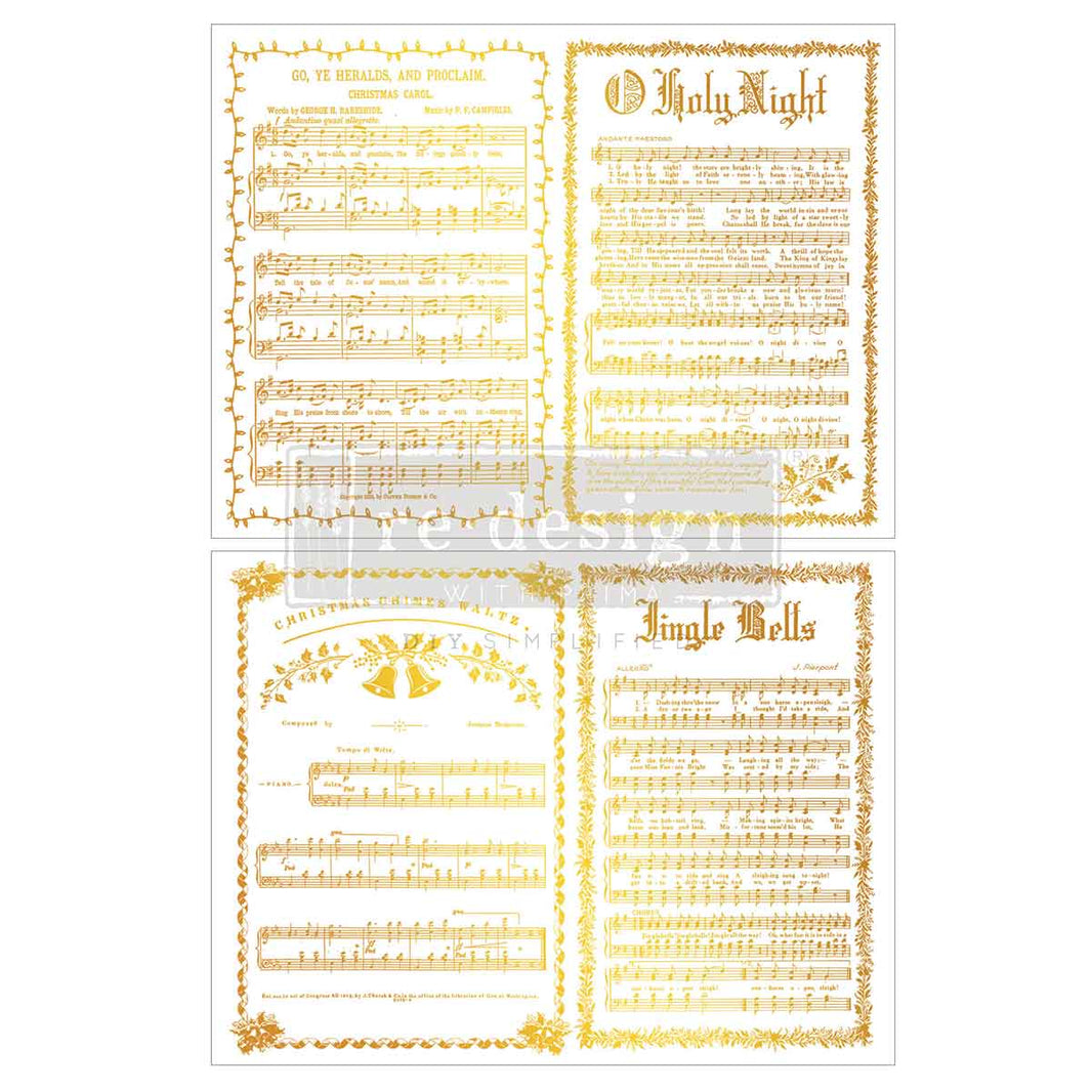 Middy Foil Transfers® Kacha - Yuletide Symphony Gold Foil Transfer