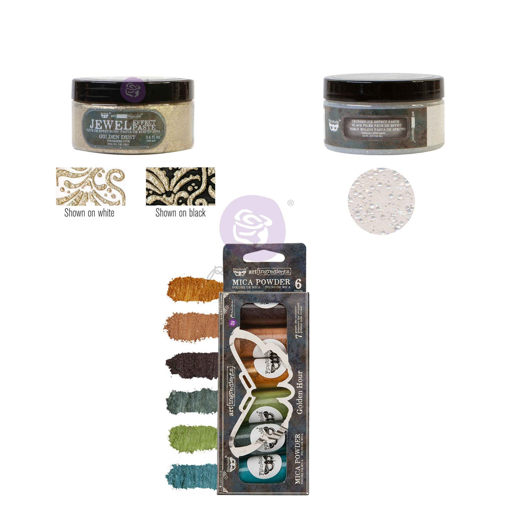 Finnabair Time Traveller Effect set – 2 effect pastes + mica powder set