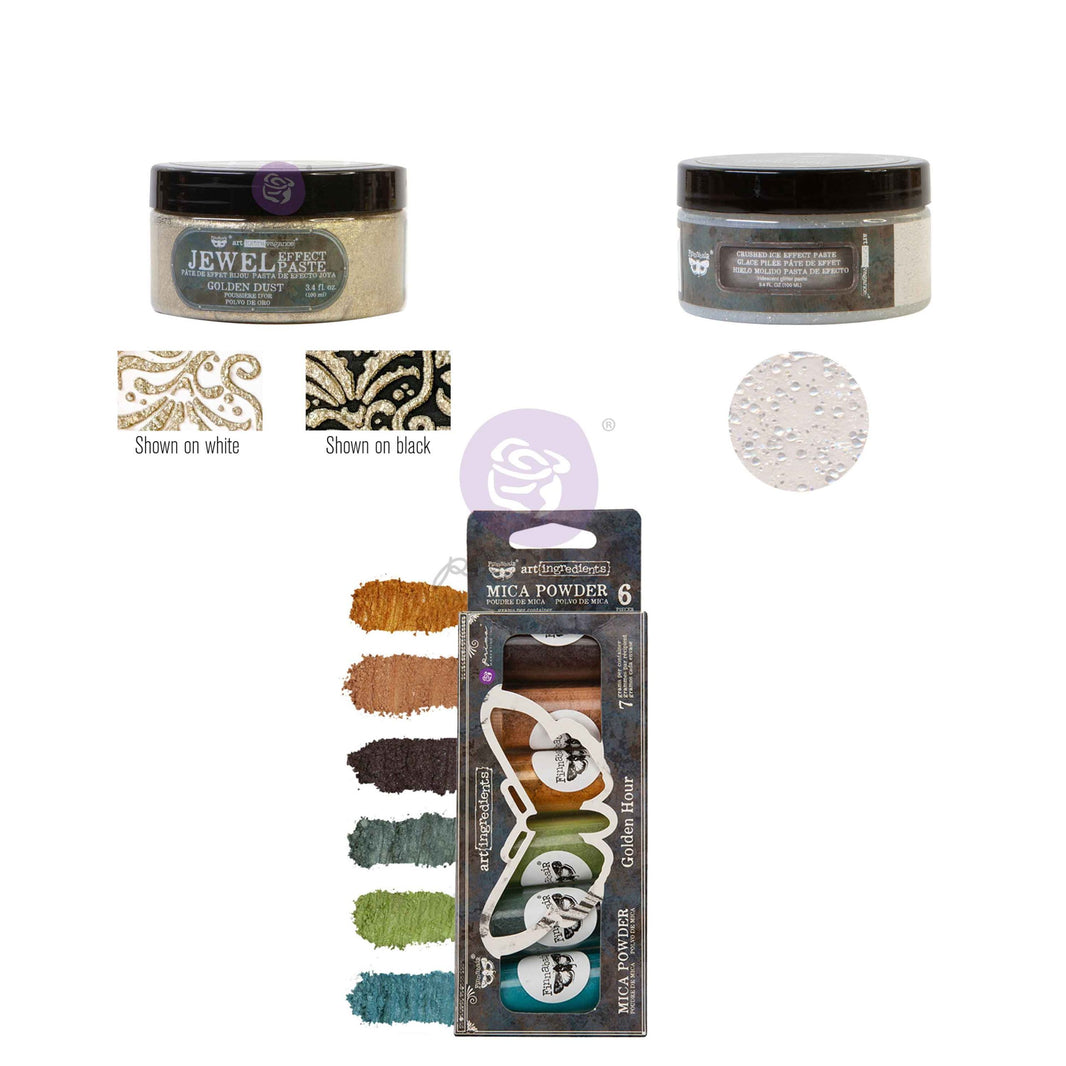 Finnabair Time Traveller Effect set – 2 effect pastes + mica powder set