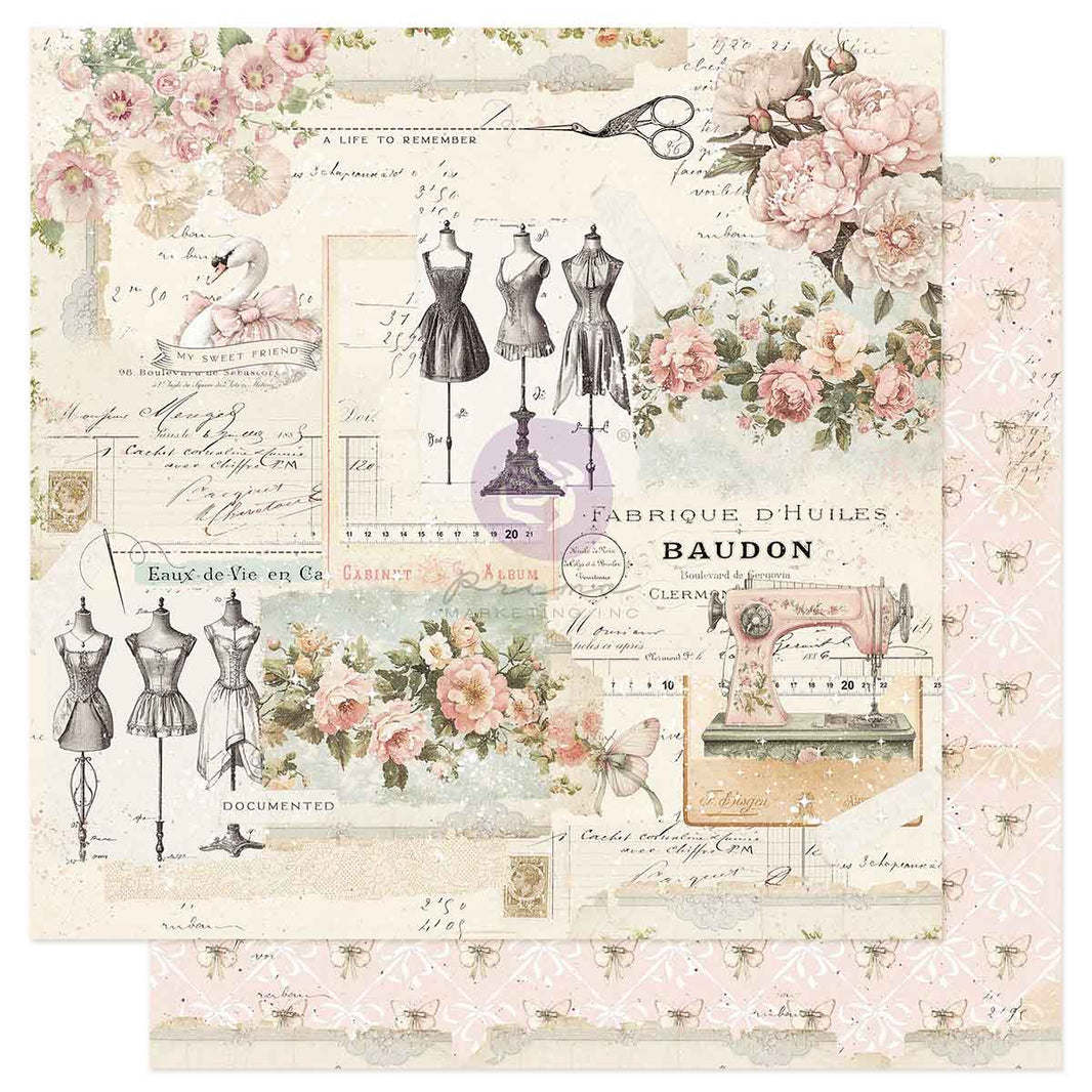 Buttons & Keepsakes Collection 12x12 Sheet - A Life To Remember