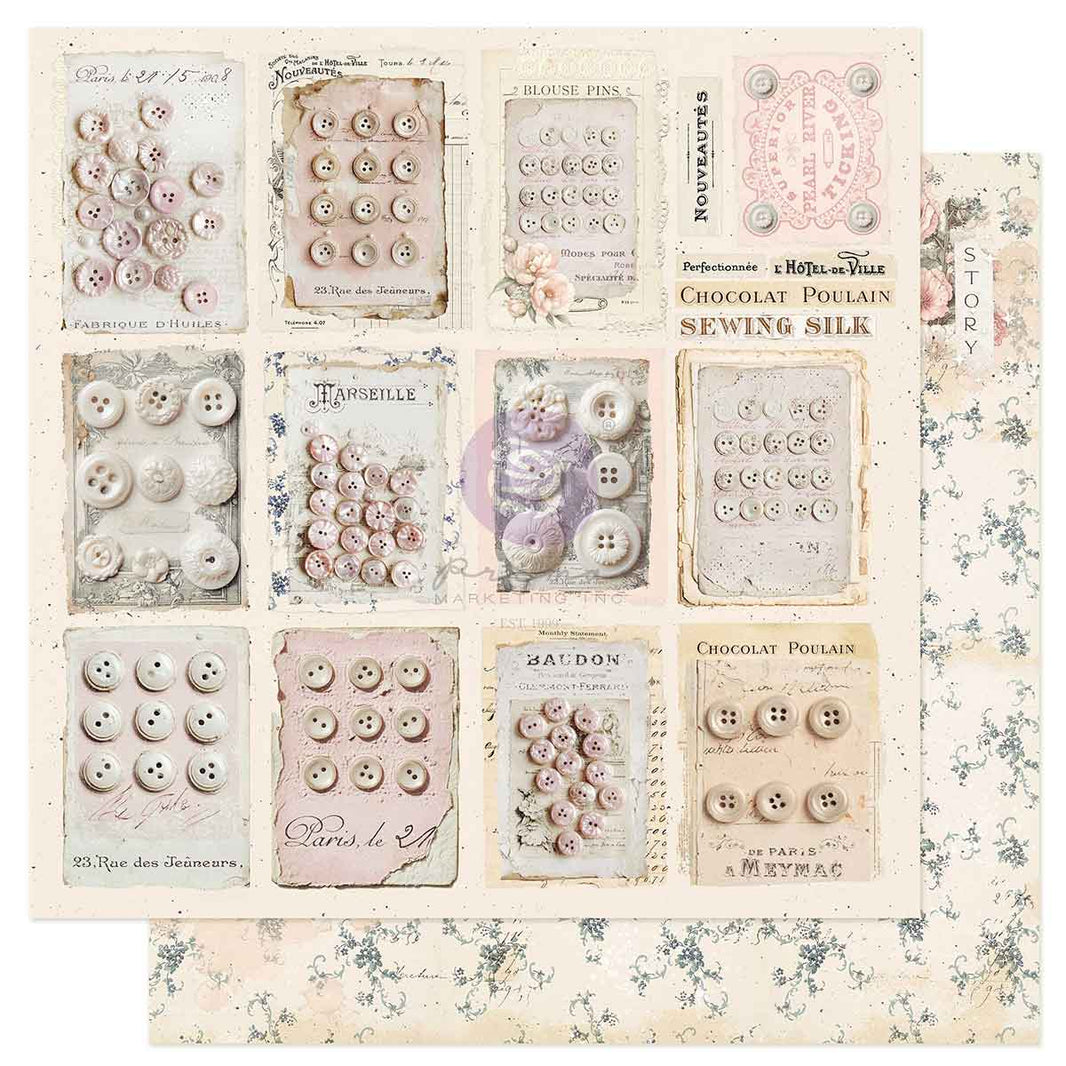Buttons & Keepsakes Collection 12x12 Sheet - Tattered Beauties