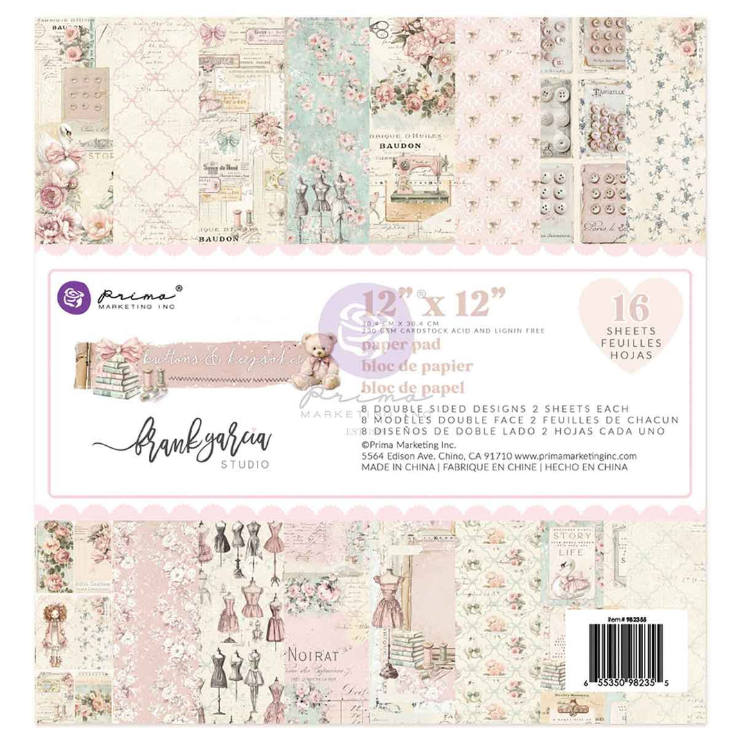 Buttons & Keepsakes Collection 12x12 Paper Pad