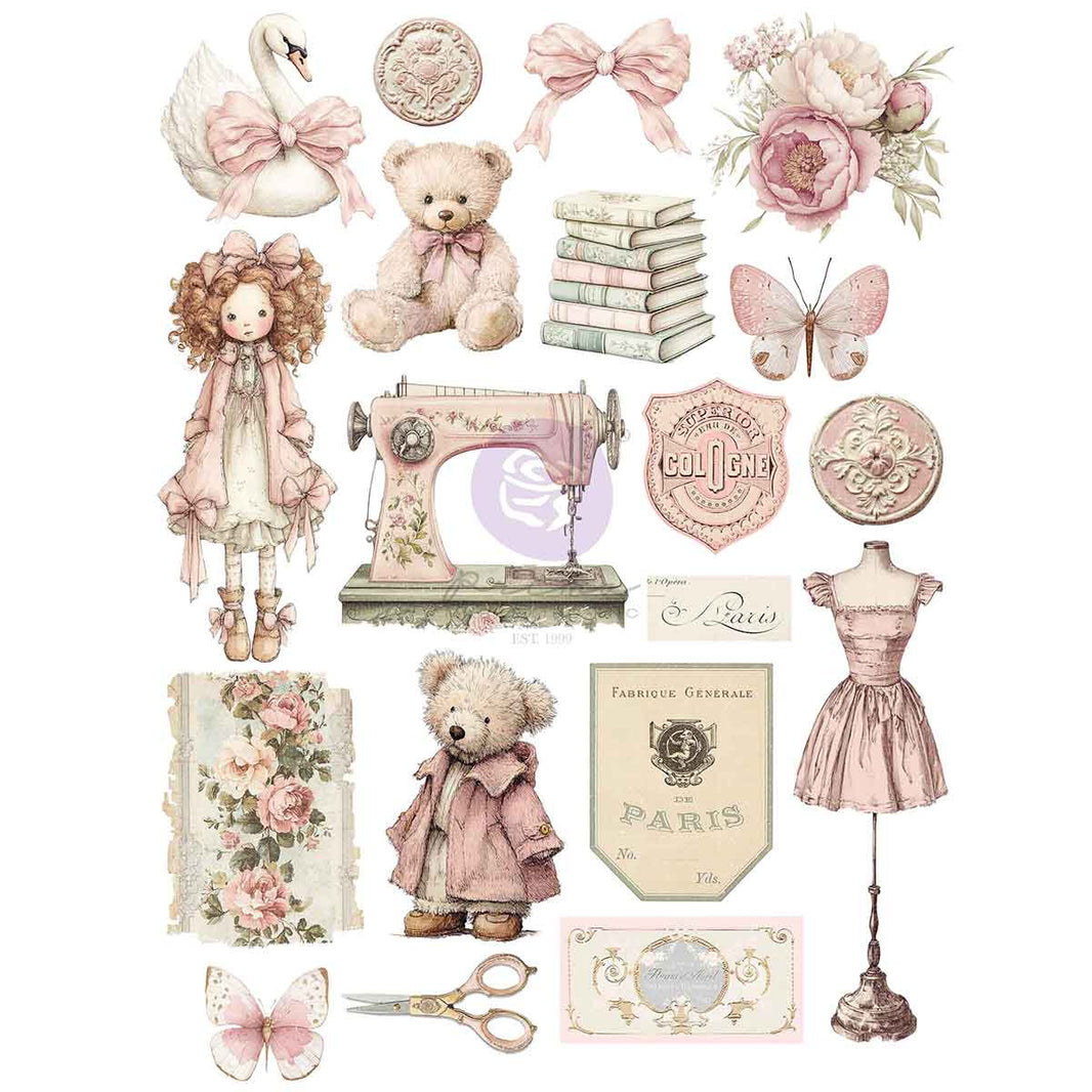 Buttons & Keepsakes Collection A4 Transfer