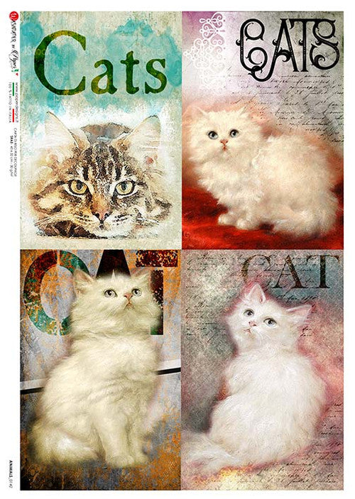 Paper Designs 4 Cat Portraits Rice Paper