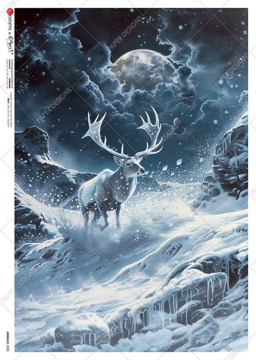 Paper Designs Icy Evening Spirit Deer Rice Paper