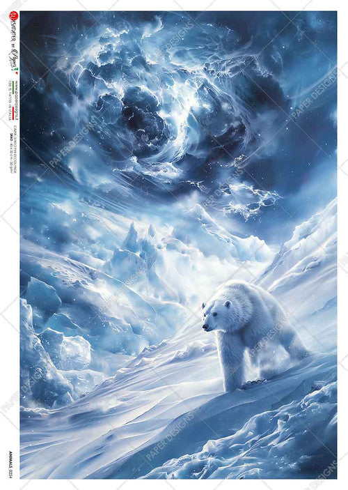 Paper Designs Icy Terrain Spirit Bear Rice Paper