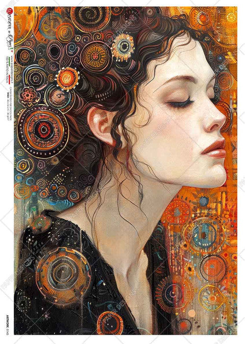 Paper Designs Klimt Style Autumn Portrait Rice Paper