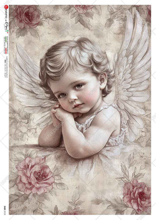 Paper Designs Baby Shabby Chic Style Angel Rice Paper