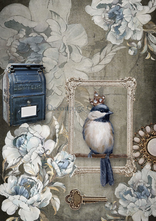 Spring Letter, rice paper design by Decoupage Queen, arts & entertainment > hobbies & creative arts > arts & crafts > art & crafting materials > art & craft paper > drawing & painting paper, for decoupage and crafting