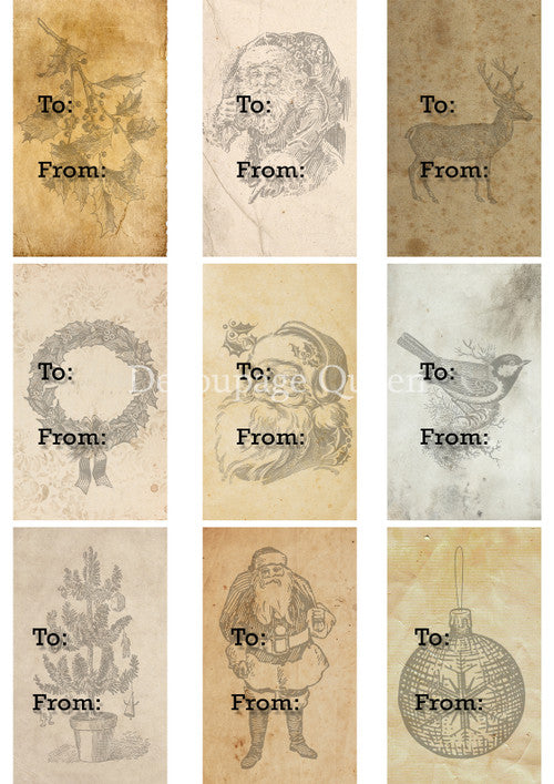 Vellum Paper - Decoupage Queen Christmas Tags Vellum Paper