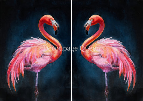Vellum Paper - Teresa Rene Art - Double Flamingo