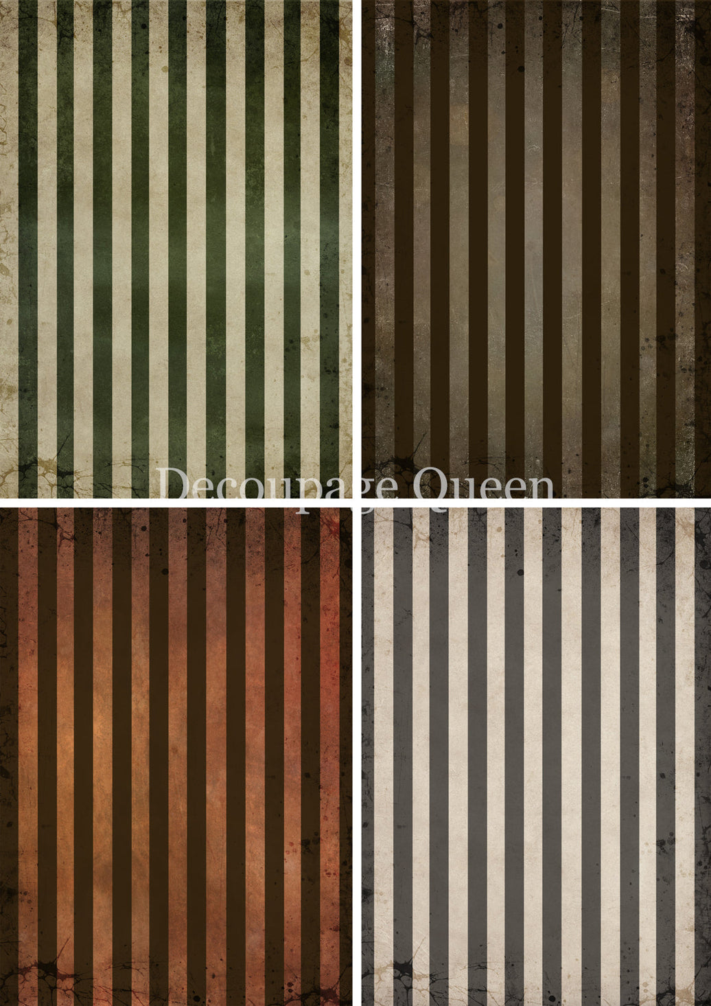 Decoupage Queen Fall Stripes Four Pack Rice Paper, rice paper design by Decoupage Queen, arts & entertainment > hobbies & creative arts > arts & crafts > art & crafting materials > art & craft paper > drawing & painting paper, for decoupage and crafting