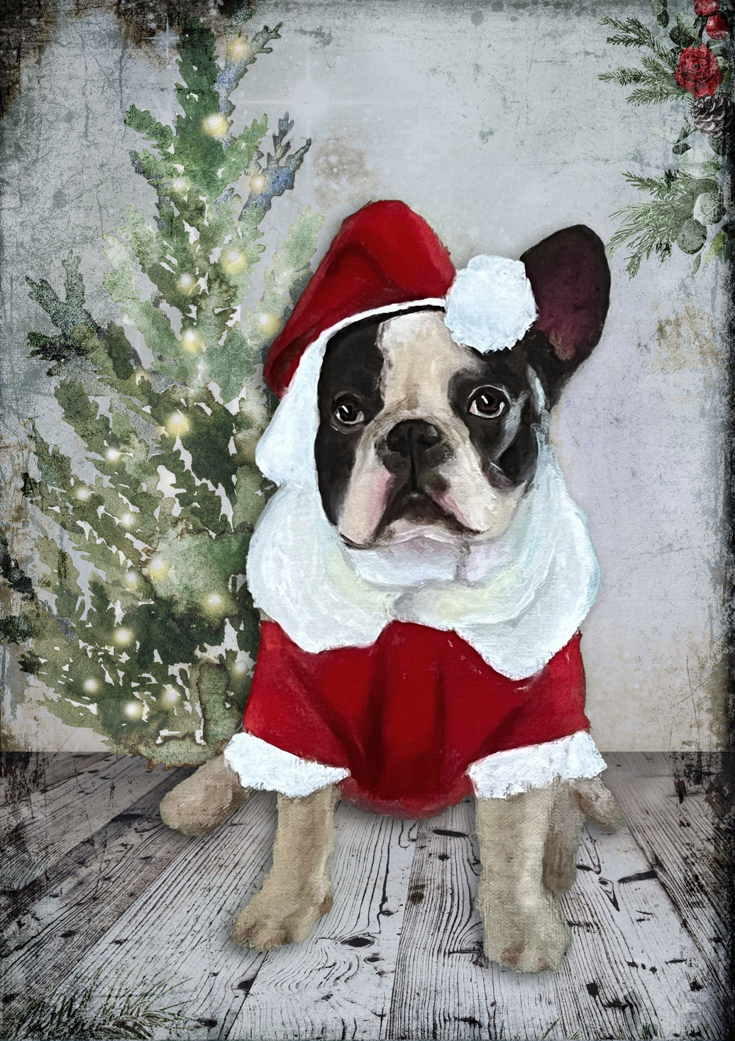 Teresa Rene Art - Christmas Frenchy, rice paper design by Decoupage Queen, arts & entertainment > hobbies & creative arts > arts & crafts > art & crafting materials > art & craft paper > drawing & painting paper, for decoupage and crafting