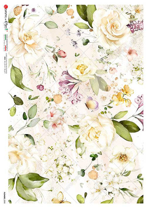 Paper Designs Rice Paper White Flowers Flower 0390