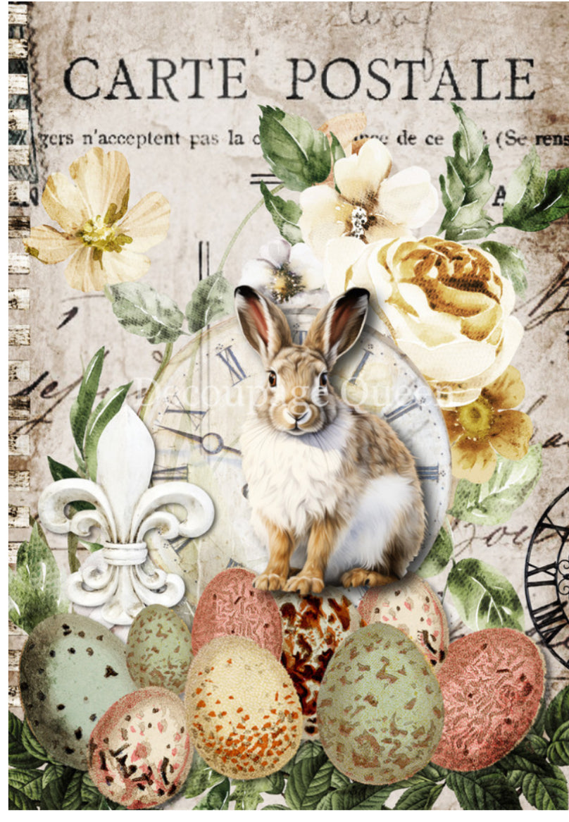 Easter Postcard, rice paper design by Decoupage queen, arts & entertainment > hobbies & creative arts > arts & crafts > art & crafting materials > art & craft paper > cardstock & scrapbooking paper > scrapbooking paper, for decoupage and crafting