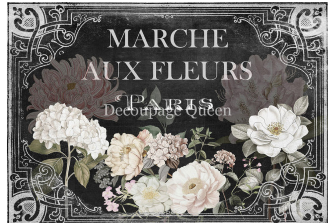 Marche Aux Fleurs, rice paper design by Decoupage queen, arts & entertainment > hobbies & creative arts > arts & crafts > art & crafting materials > art & craft paper > cardstock & scrapbooking paper > scrapbooking paper, for decoupage and crafting