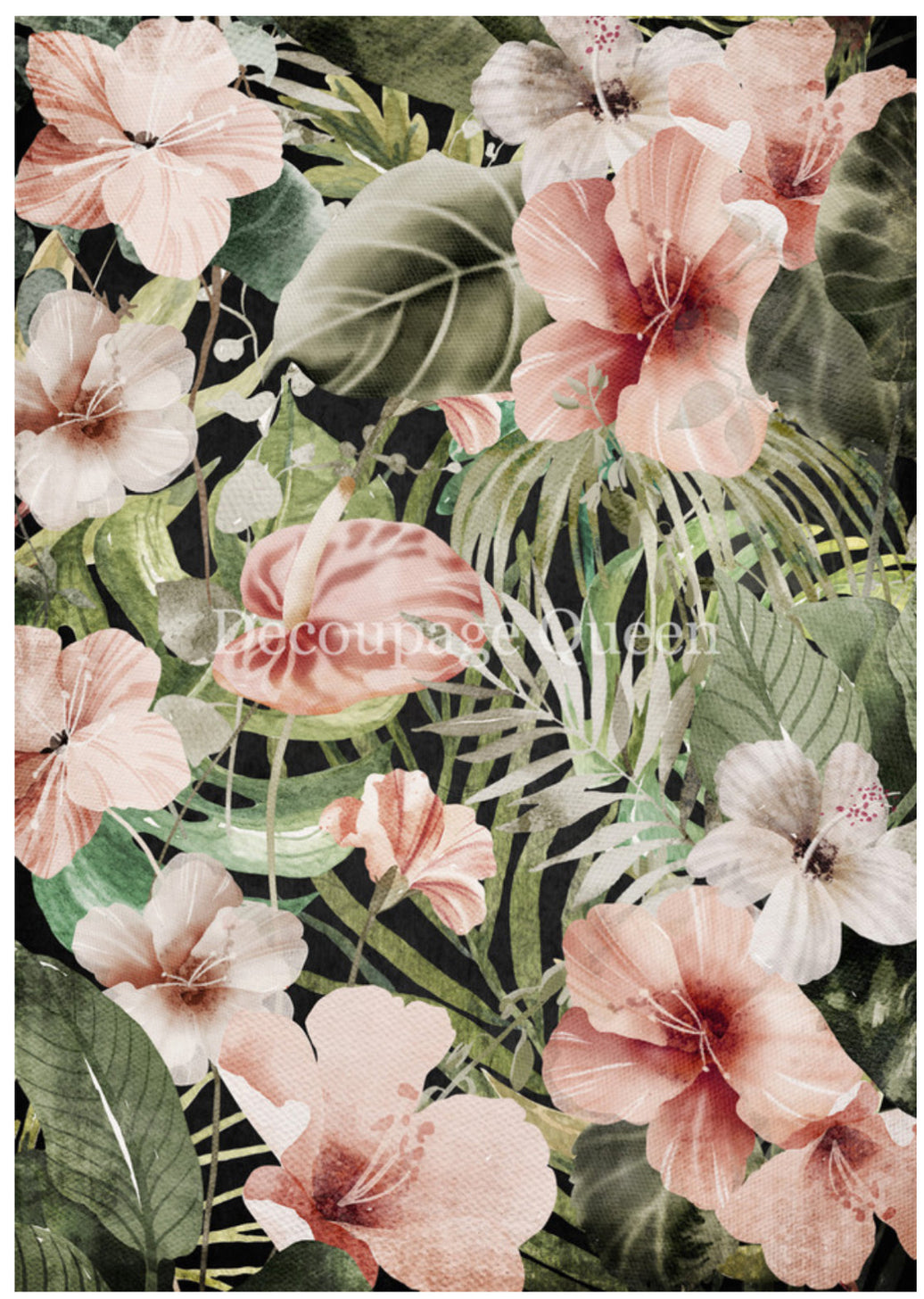 Hibiscus, rice paper design by Decoupage queen, arts & entertainment > hobbies & creative arts > arts & crafts > art & crafting materials > art & craft paper > drawing & painting paper, for decoupage and crafting