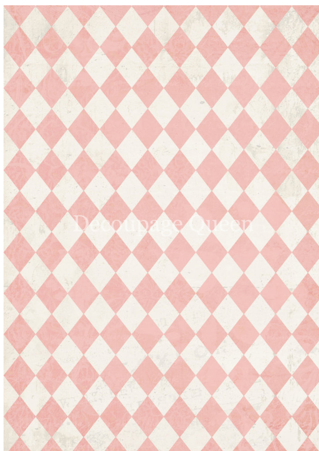 Pink and Ivory Harlequin, rice paper design by Decoupage queen, arts & entertainment > hobbies & creative arts > arts & crafts > art & crafting materials > art & craft paper > cardstock & scrapbooking paper > scrapbooking paper, for decoupage and crafting