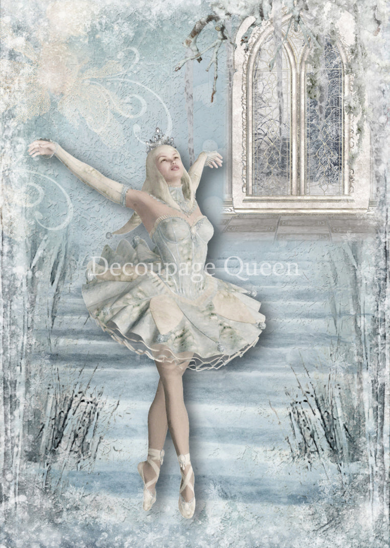 Snow Princess, rice paper design by Decoupage queen, arts & entertainment > hobbies & creative arts > arts & crafts, for decoupage and crafting