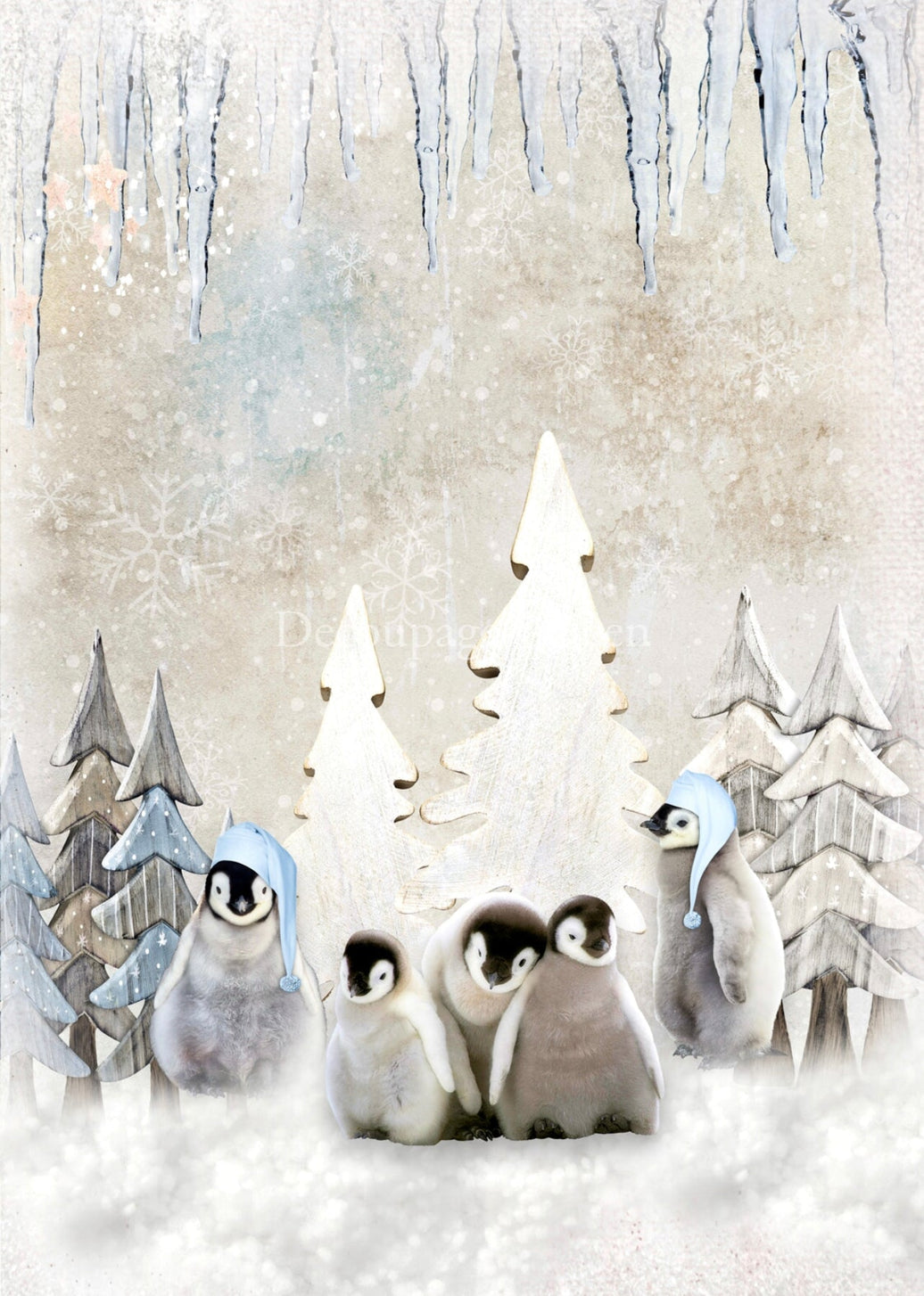 Winter Family, rice paper design by Decoupage Queen, arts & entertainment > hobbies & creative arts > arts & crafts > art & crafting materials, for decoupage and crafting