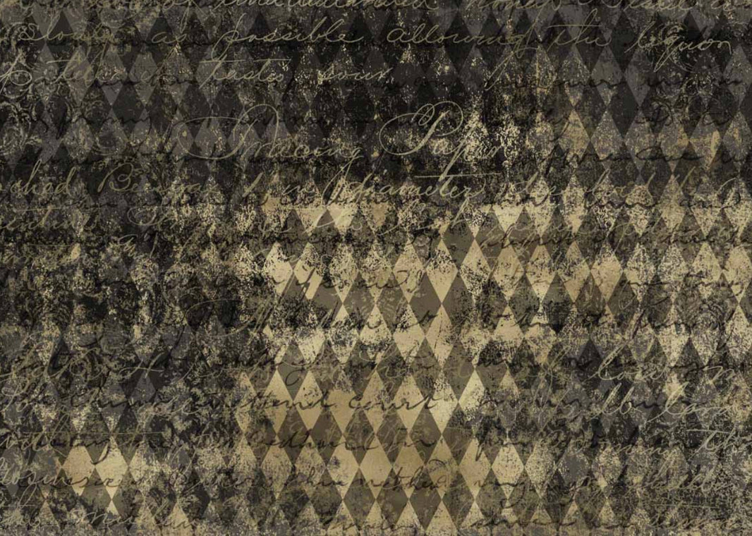 Black and Gold Harlequin, rice paper design by Decoupage Queen, arts & entertainment > hobbies & creative arts > arts & crafts, for decoupage and crafting