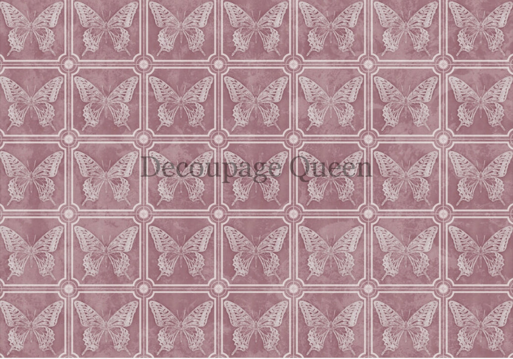Dainty and the Queen Butterfly Tiles, rice paper design by Decoupage Queen, arts & entertainment > hobbies & creative arts > arts & crafts, for decoupage and crafting