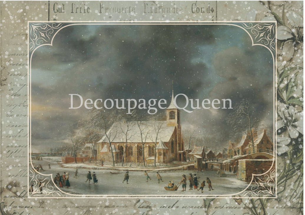 Winter's Joy, Decoupage Queen Dainty and the Queen, rice paper design by Decoupage queen, arts & entertainment > hobbies & creative arts > arts & crafts, for decoupage and crafting