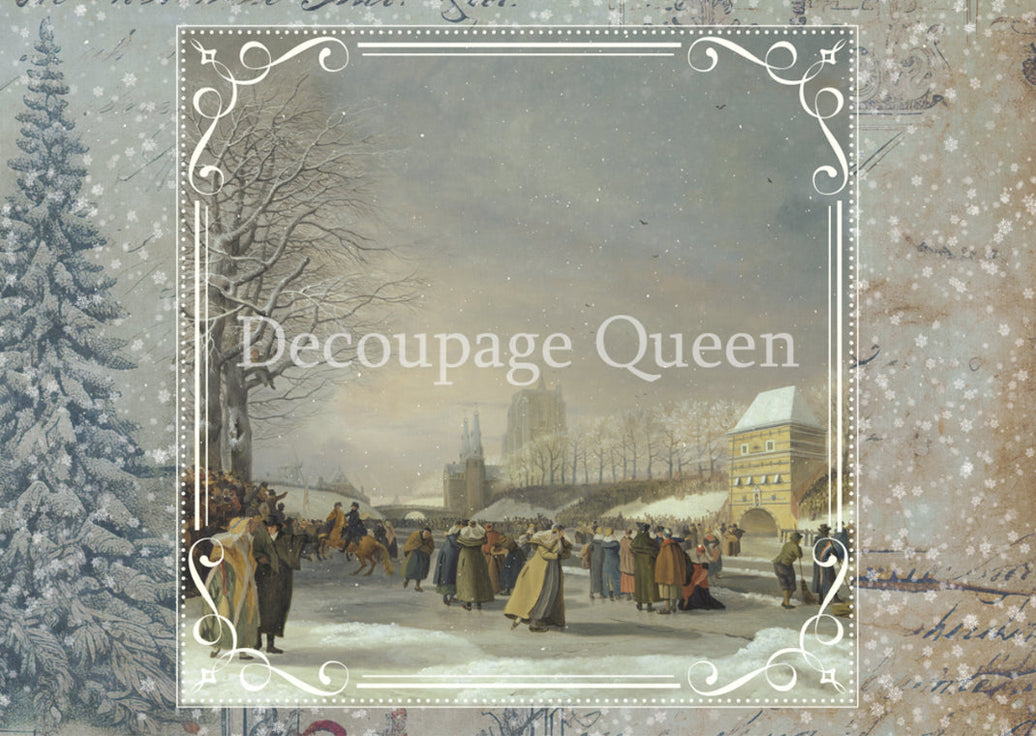 Frosty Day, Dainty and the Queen, rice paper design by Decoupage queen, arts & entertainment > hobbies & creative arts > arts & crafts, for decoupage and crafting