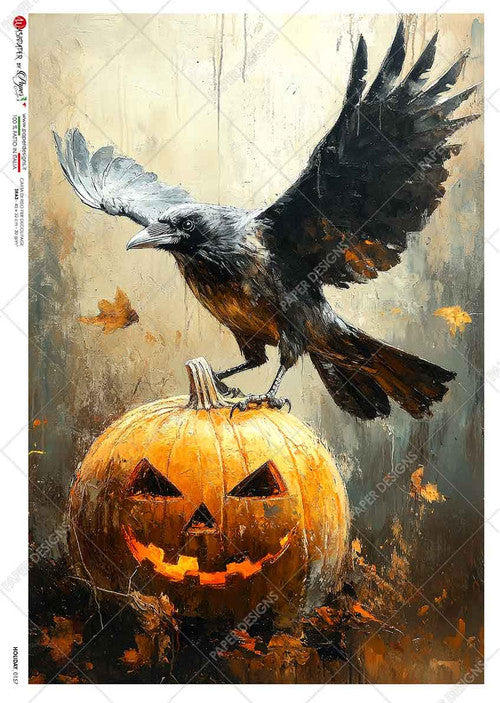 Paper Designs Raven and Jack O Lantern Rice Paper