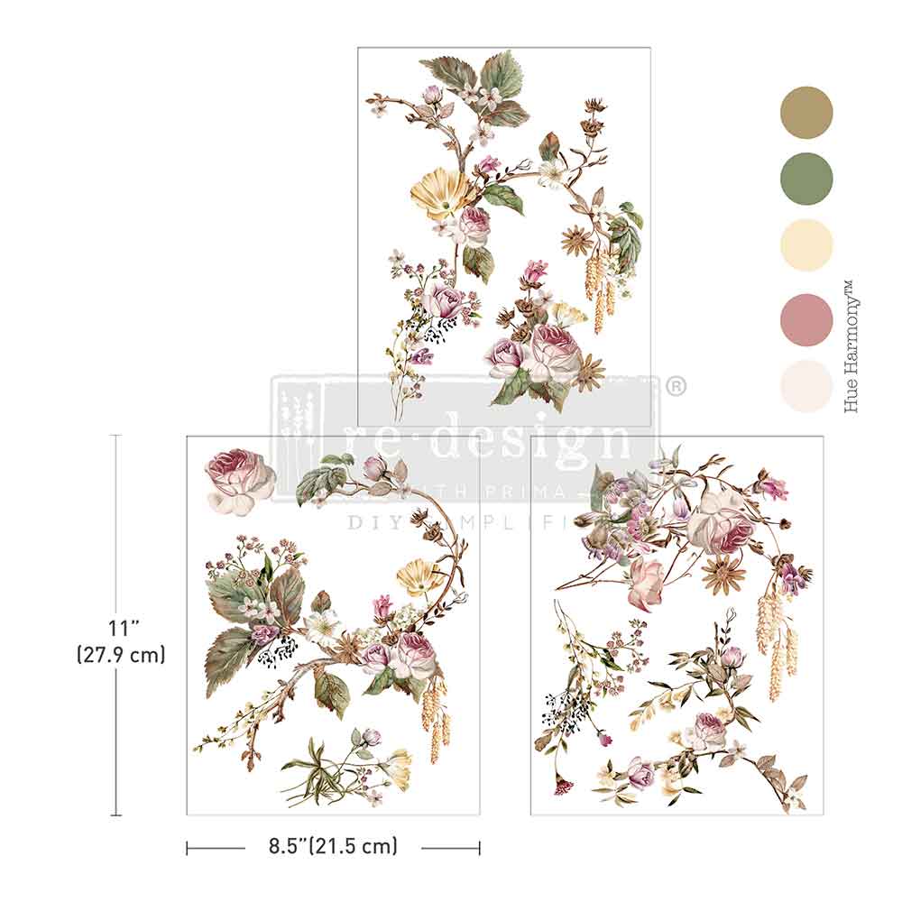 Middy Transfers® - Rosette Royale, Wall Transfer, Furniture Transfer