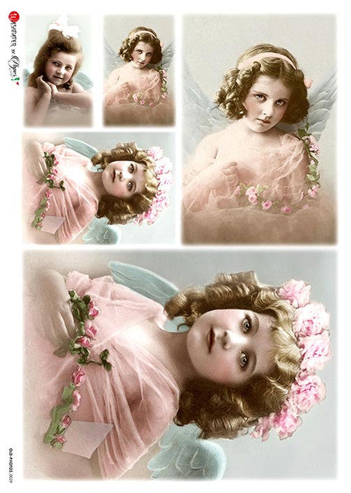 Paper Designs Sweet Little Girl Angels Rice Paper
