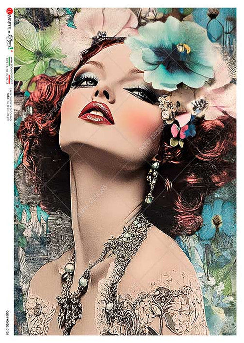 Paper Designs Vintage Glamourous Woman III Rice Paper