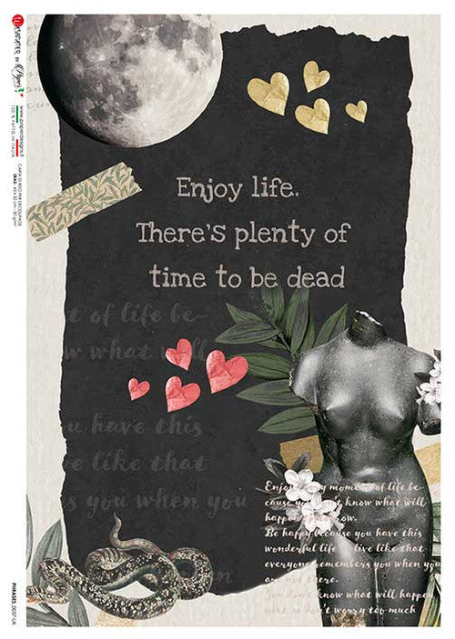 Paper Designs Rice Paper Plenty of Time to be Dead PD PHRASES 0037