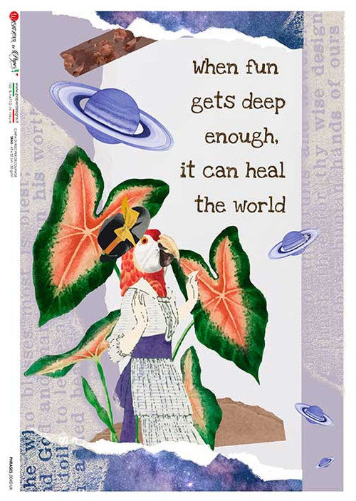 Paper Designs Rice Paper Heal the World PD PHRASES 0042