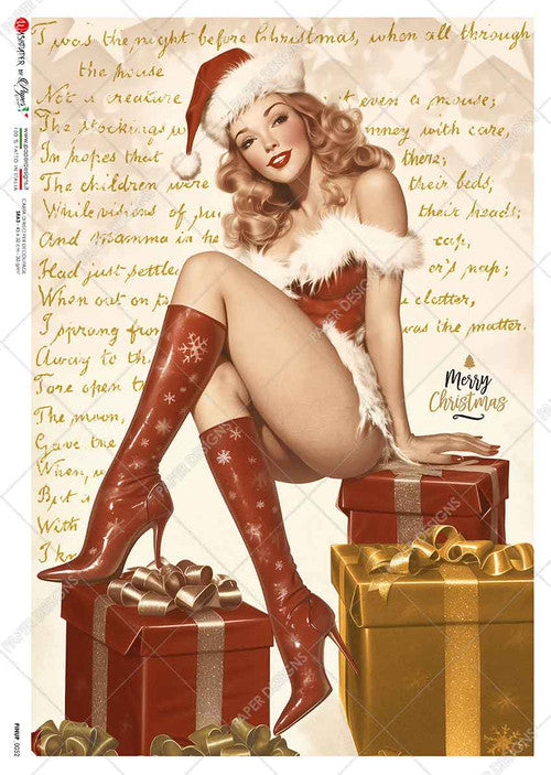 Paper Designs Christmas Pinup IV Rice Paper