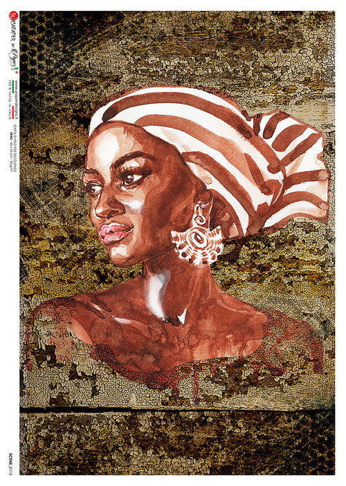 Paper Designs Girl Woman with Headwrap Scene 0115