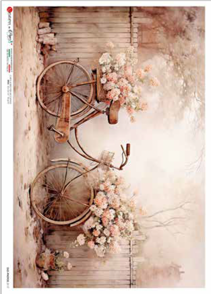 Old Bicycle, rice paper design by Decoupage Queen, arts & entertainment > hobbies & creative arts > arts & crafts > art & crafting materials > art & craft paper > transfer paper, for decoupage and crafting