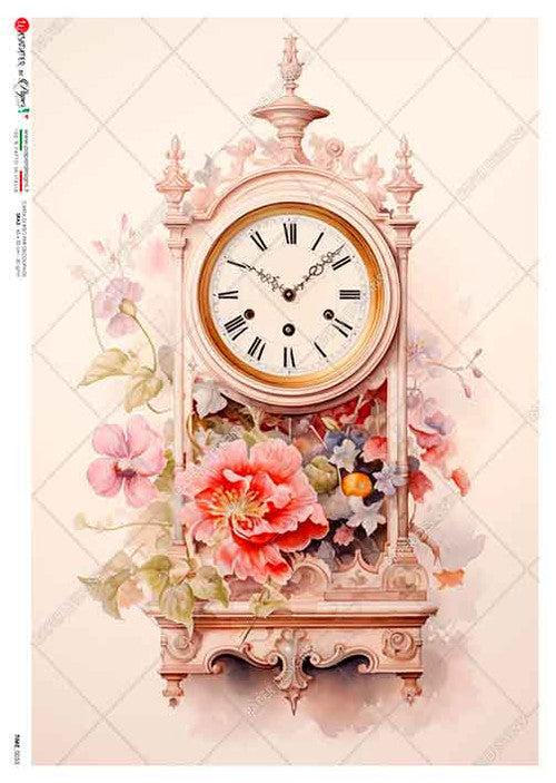 Paper Designs Elegant Vintage Desk Clock A4 Rice Paper