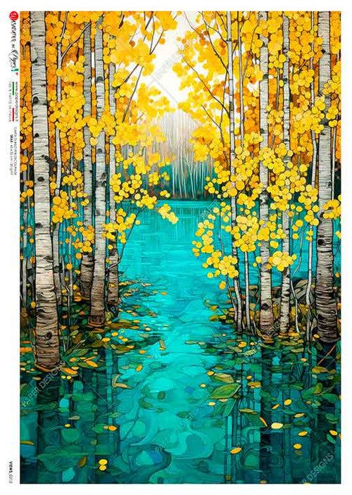 Paper Designs Yellow Blooms A4 Rice Paper