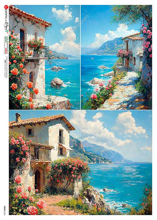 Paper Designs Three Coastal Views II Rice Paper