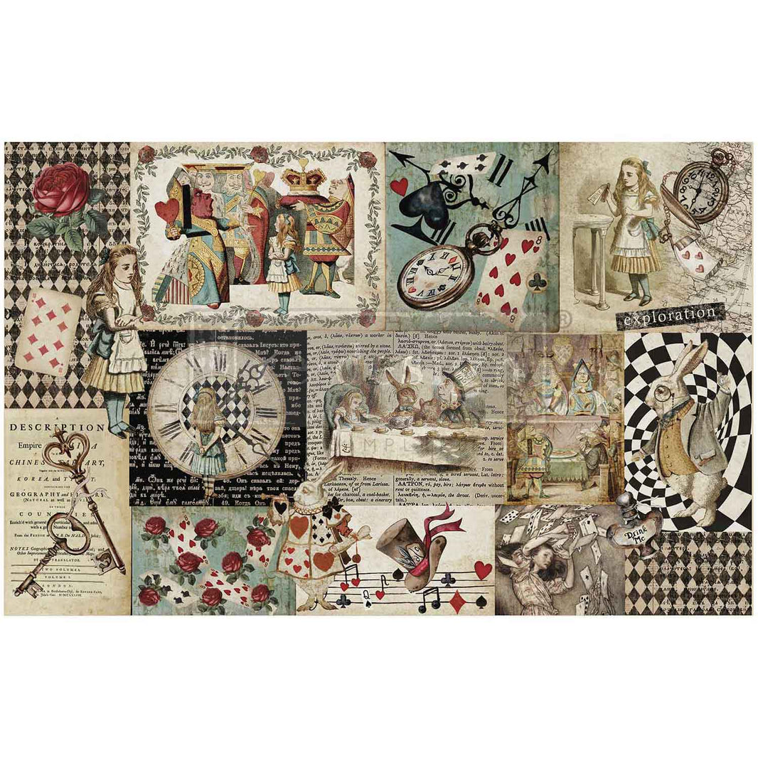 Curious Journey Paper, Redesign Decoupage Decor Tissue Paper – Curious Journey – 1 Sheet (19.5″ X 30″)